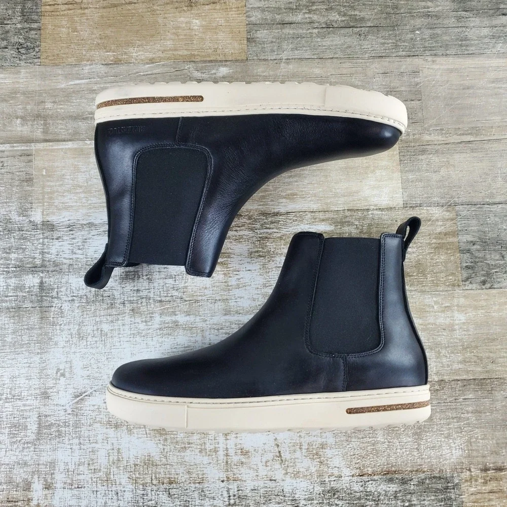 Birkenstock Bend Chelsea Boots Mens 9 / Womens 11 Black Comfort Natural Leather‎